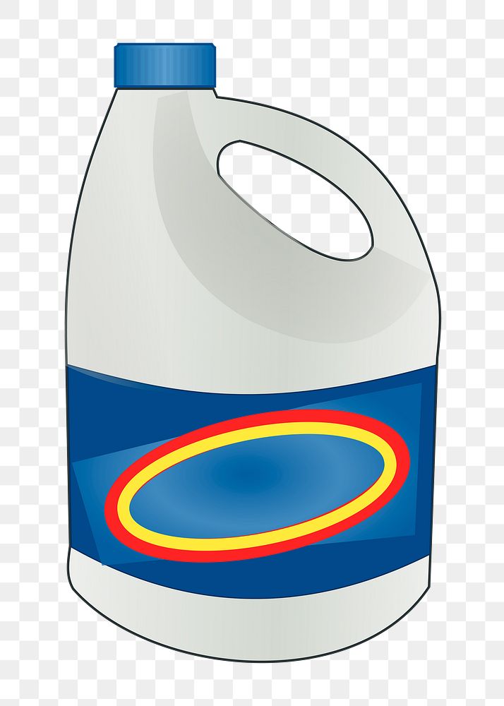 Bleach bottle  png clipart illustration, transparent background. Free public domain CC0 image.