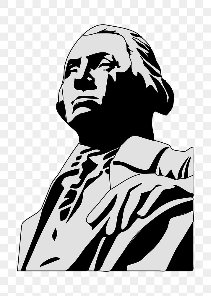 PNG George Washington statue clipart, transparent background. Free public domain CC0 image.