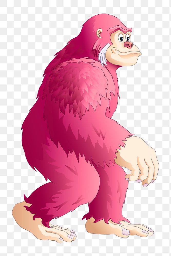 Gorilla png illustration, transparent background. 