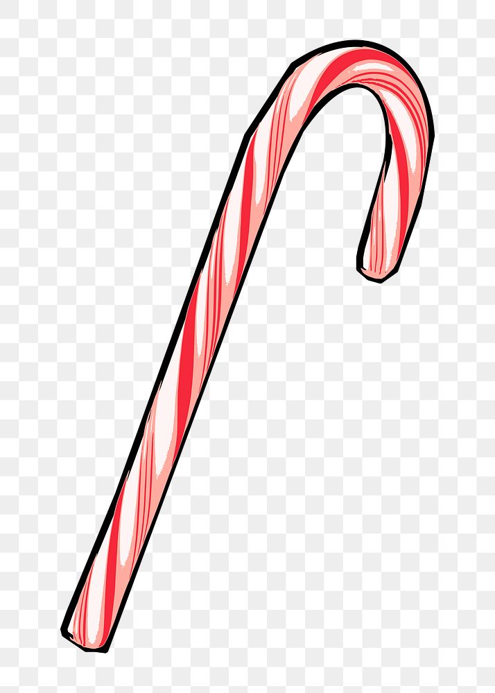 Candy cane png illustration, transparent background. Free public domain CC0 image.