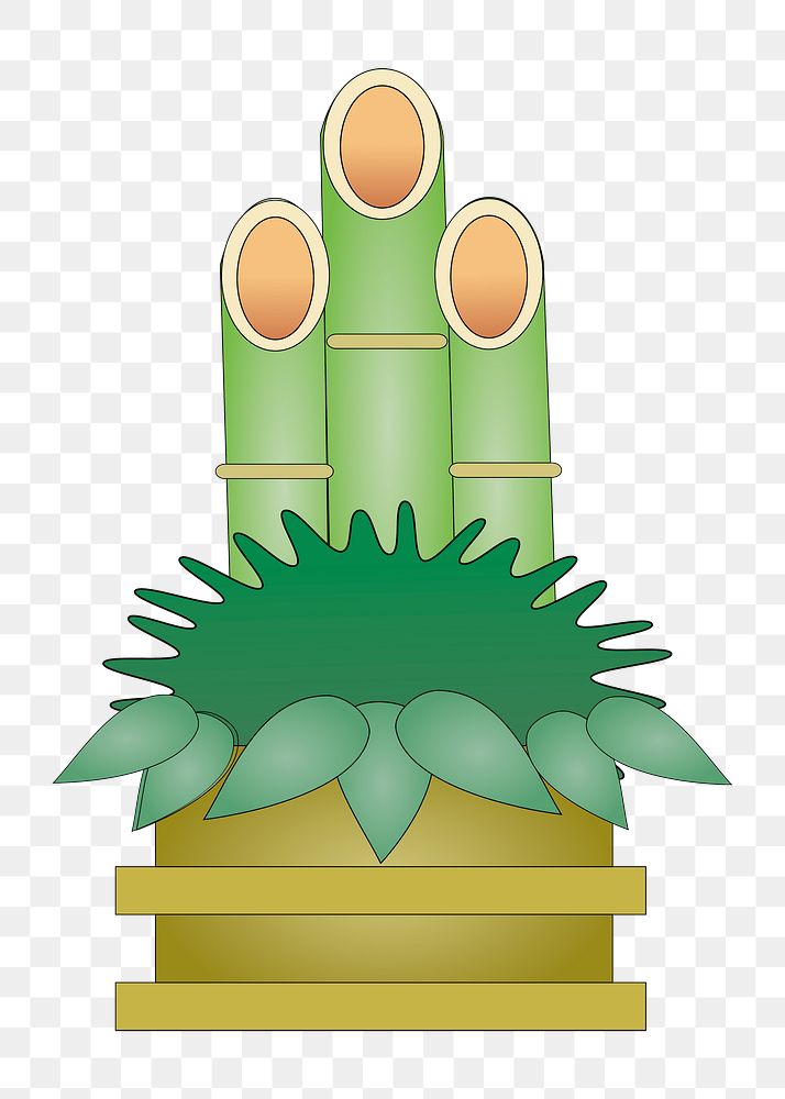Lucky bamboo  png clipart illustration, transparent background. Free public domain CC0 image.