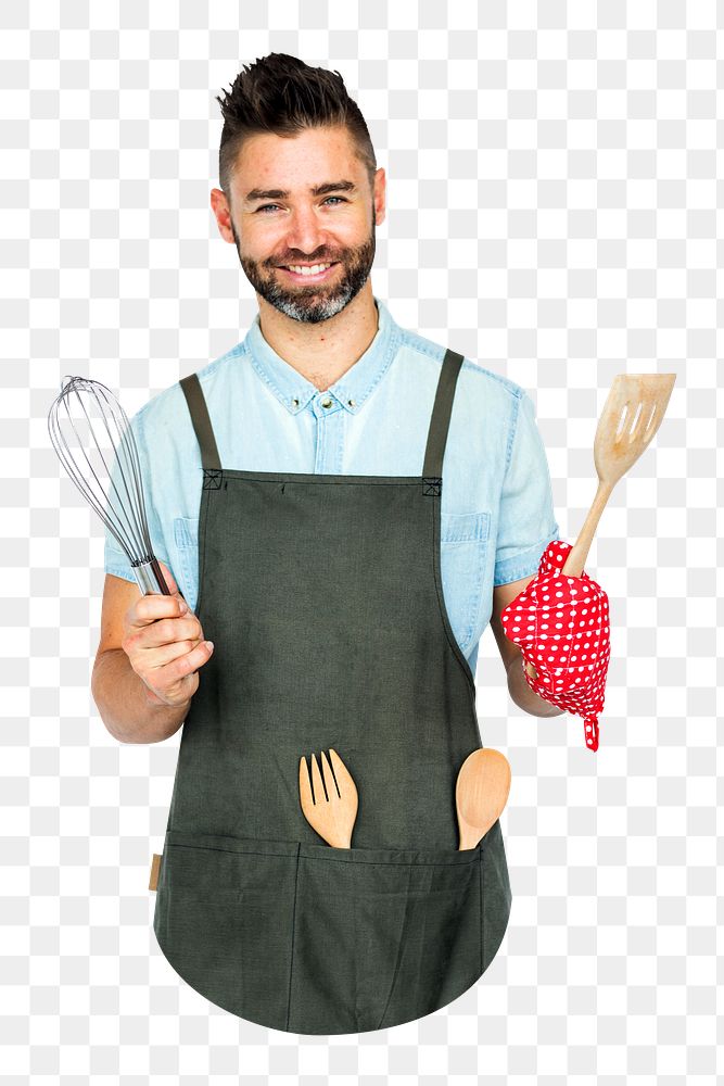 Chef with apron png sticker, transparent background