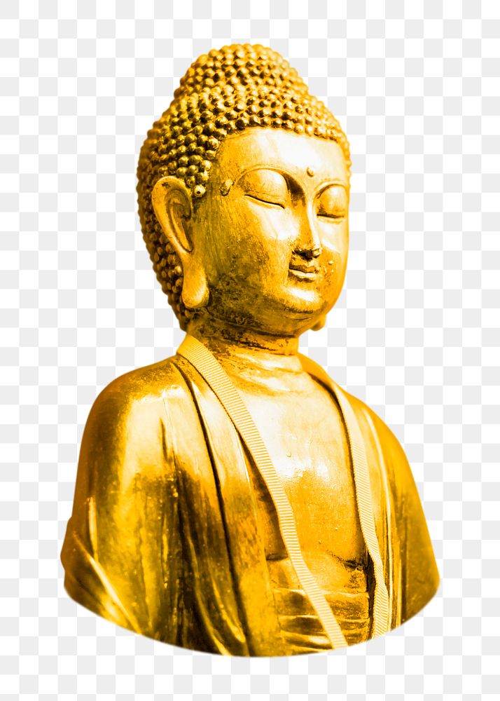 Buddha statue png sticker, Buddhism religion sculpture, transparent background 