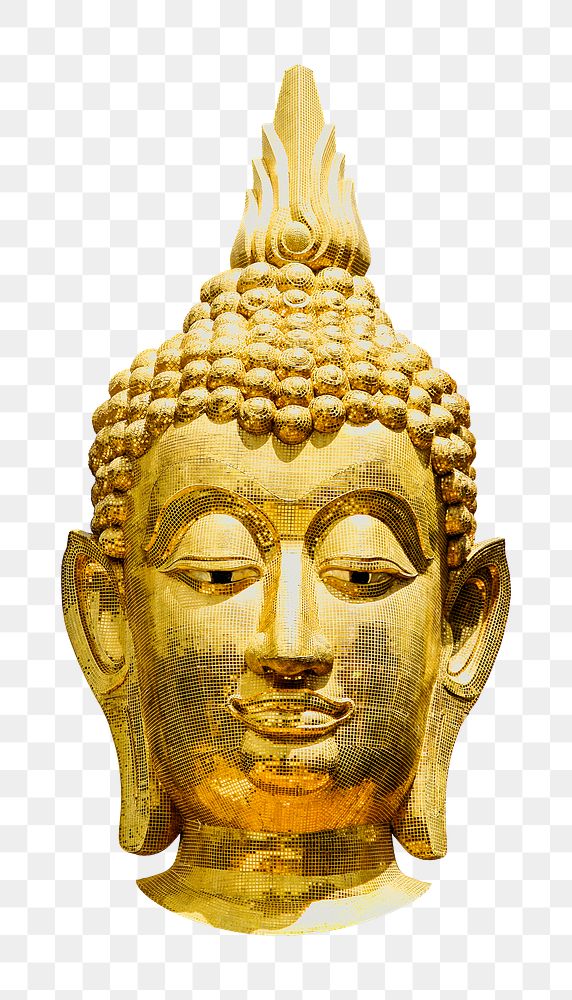 Buddha head statue png sticker, Buddhism religion, transparent background 