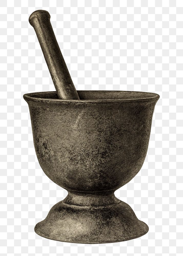 Mortar and pestle png sticker, transparent background