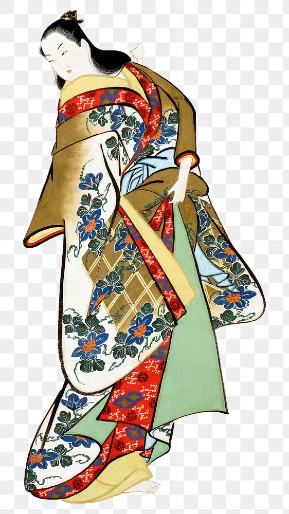 Japanese woman png on transparent background.    Remastered by rawpixel. 