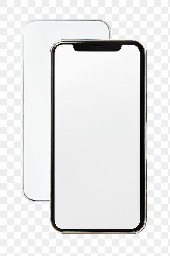 Mobile phone png sticker, white screen, transparent background