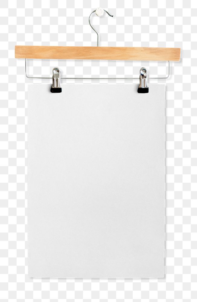 White poster png sticker, transparent background
