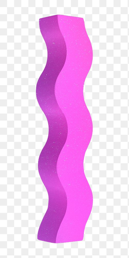 Pink wavy shape png 3D sticker, transparent background