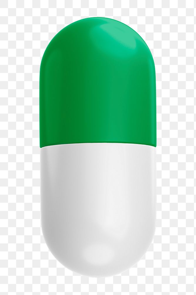 Capsule medicine png 3D sticker, transparent background