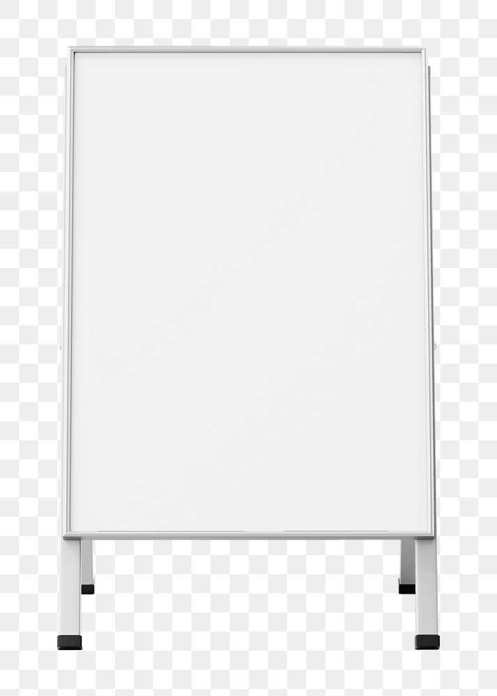A-frame sign png sticker, white design, transparent background