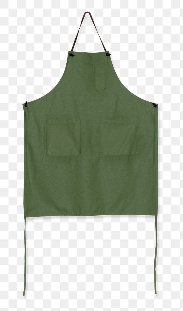 Green apron png apparel sticker, transparent background