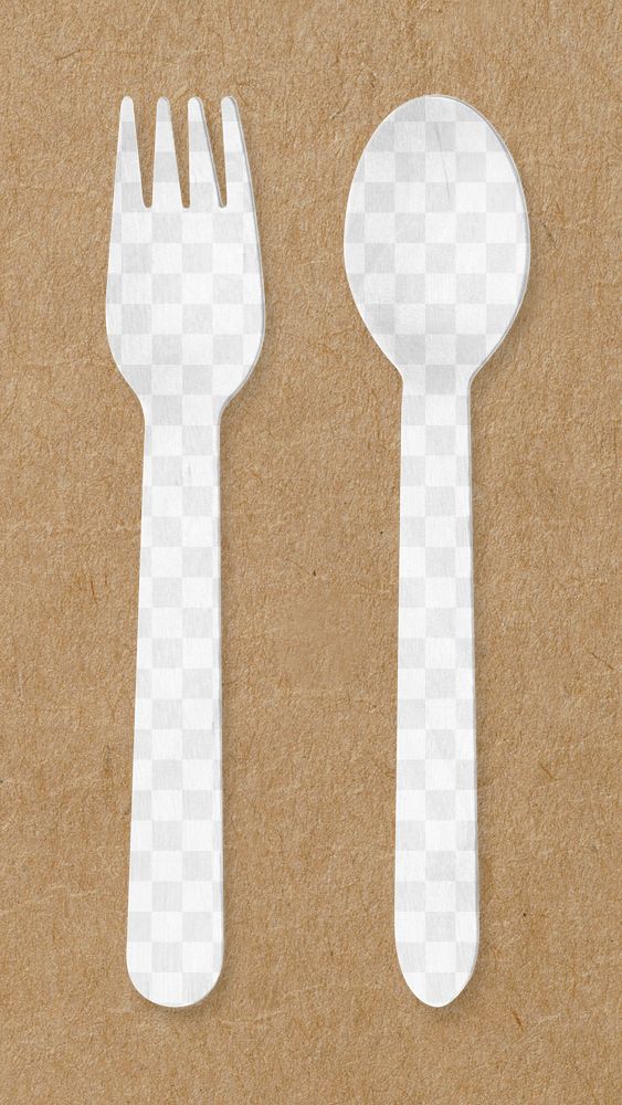 PNG disposable tableware mockup, transparent eco product