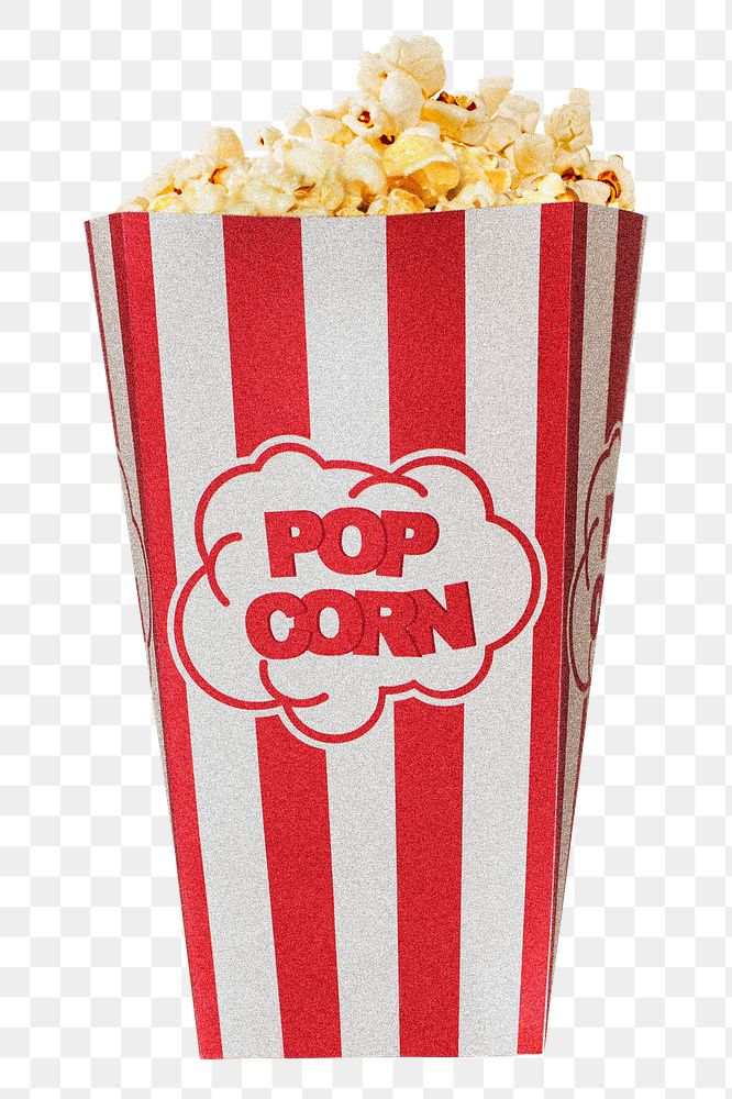 Popcorn snack png sticker, food image, transparent background