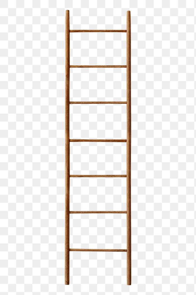 Wooden ladder png sticker, isolated tool image, transparent background