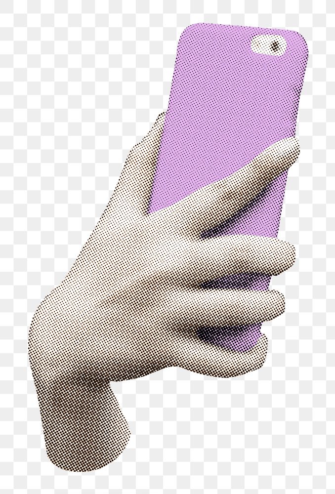 Hand holding phone png sticker, taking selfies, transparent background