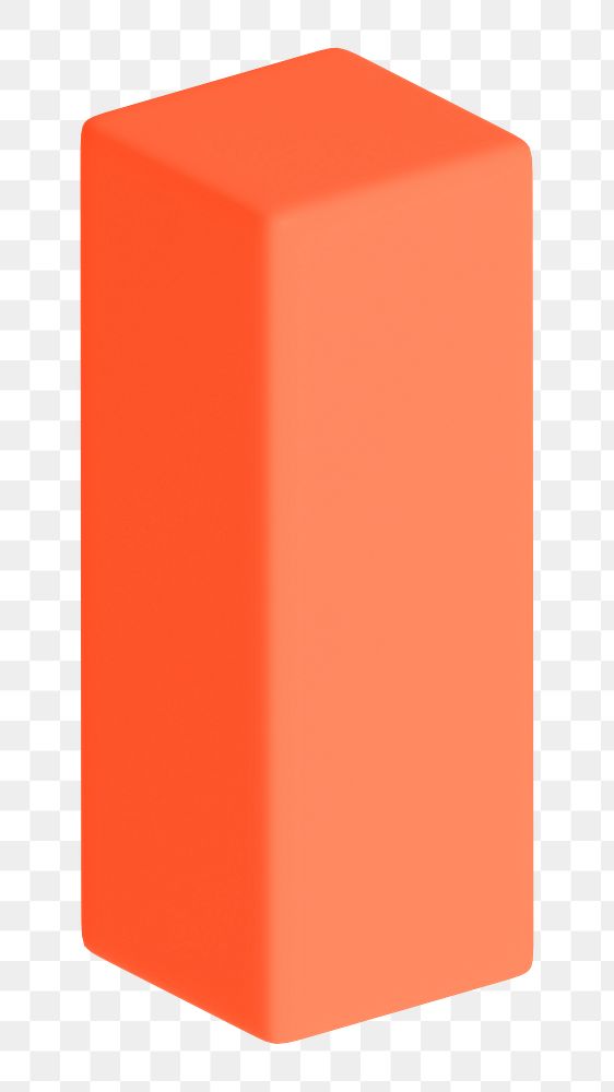 Orange rectangle shape png sticker, 3D geometric graphic, transparent background
