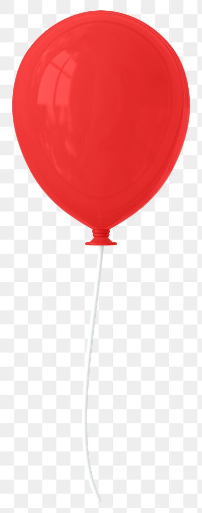 Red balloon png 3D sticker, transparent background