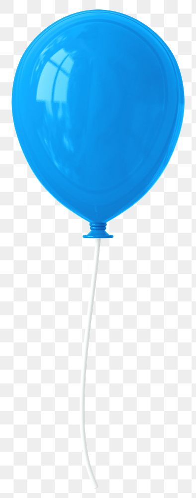 Blue balloon png 3D sticker, transparent background