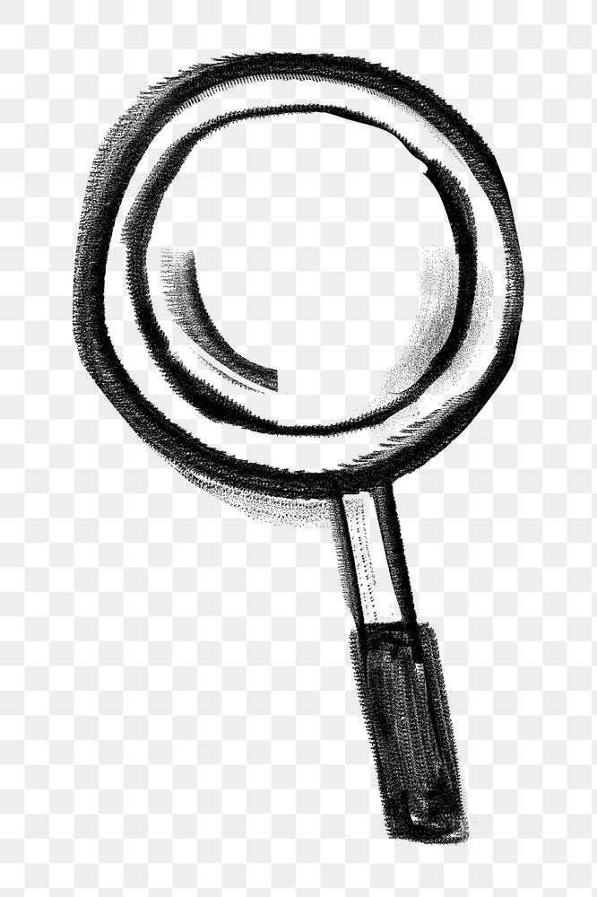 Magnifying glass png search engine doodle, transparent background