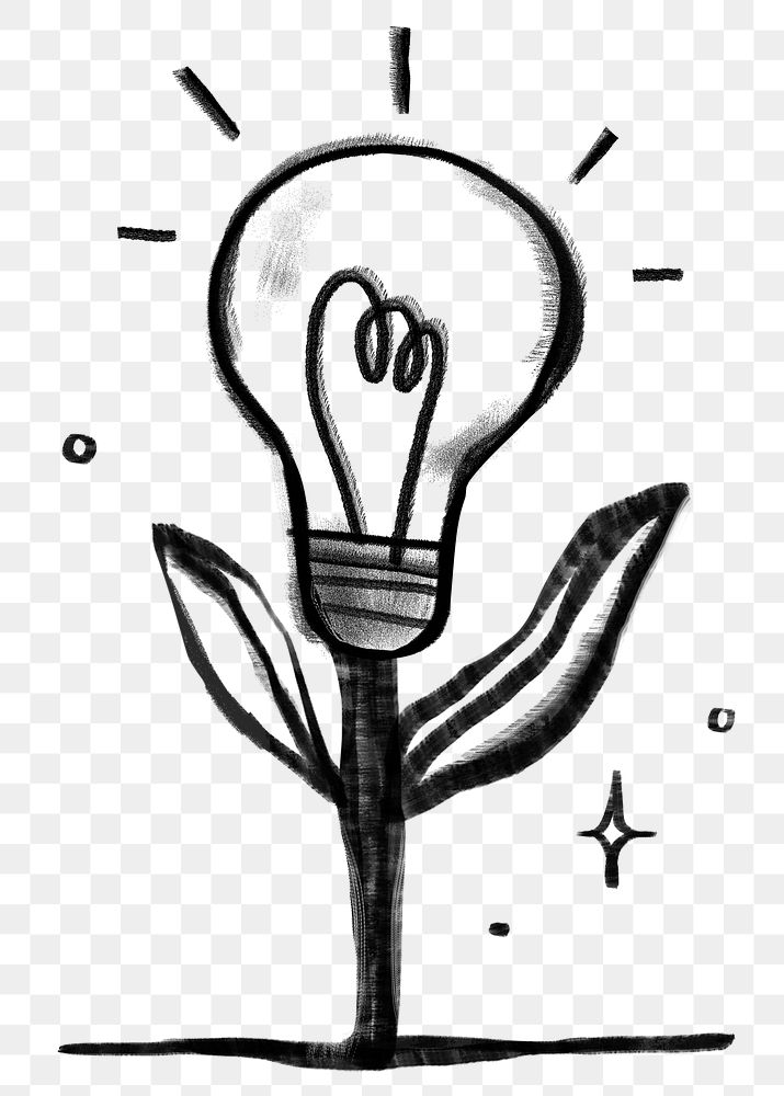 Light bulb tree png sticker, transparent background