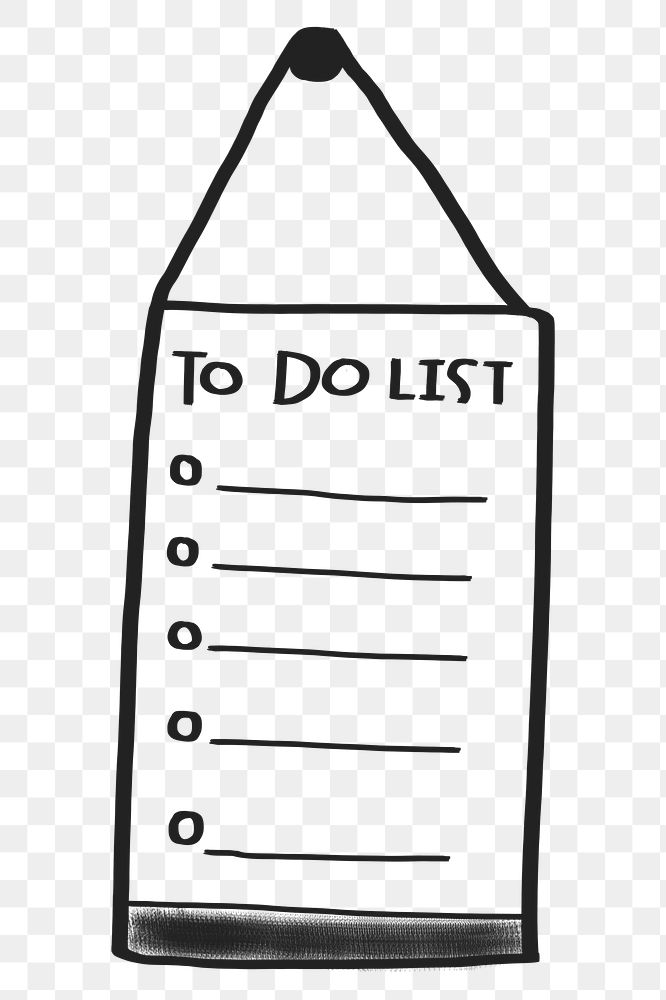To do list png sticker, work routine management doodle, transparent background
