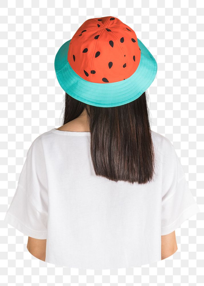 Summer hat png sticker, watermelon design, transparent background