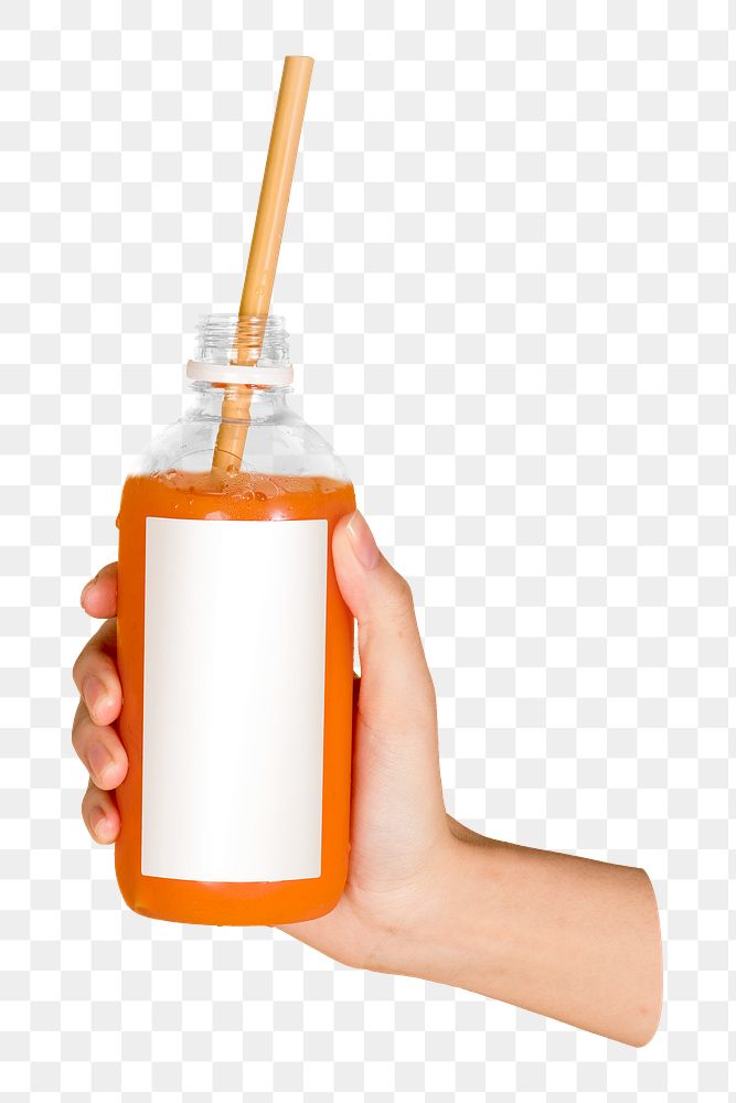 Juice bottle png sticker, transparent background