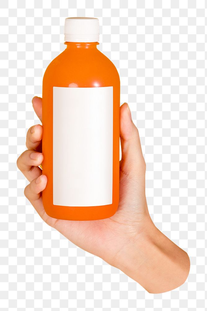 Orange bottle png sticker, transparent background