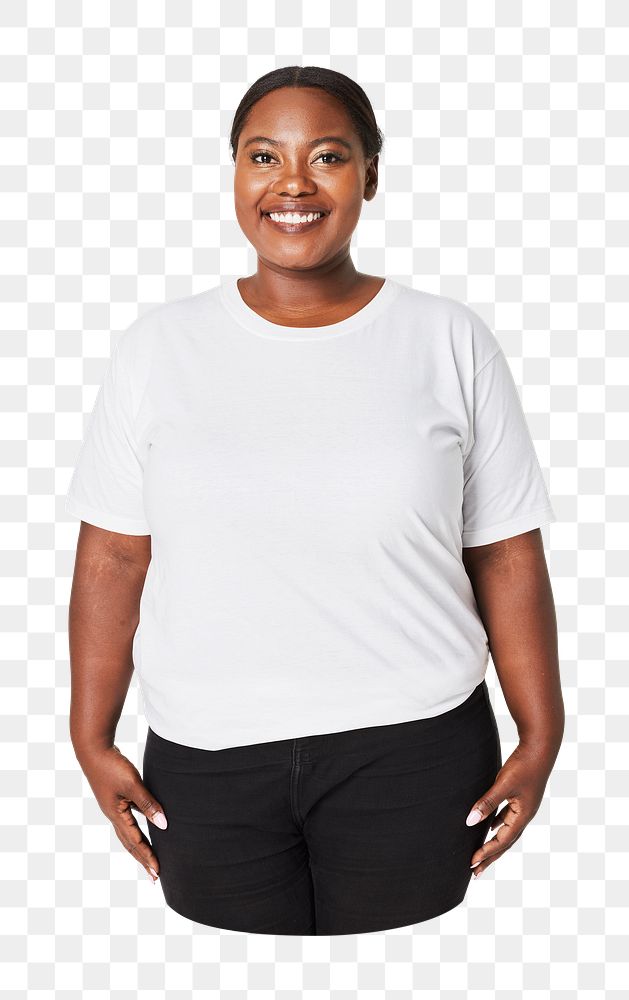 Png smiling African-American woman sticker, transparent background