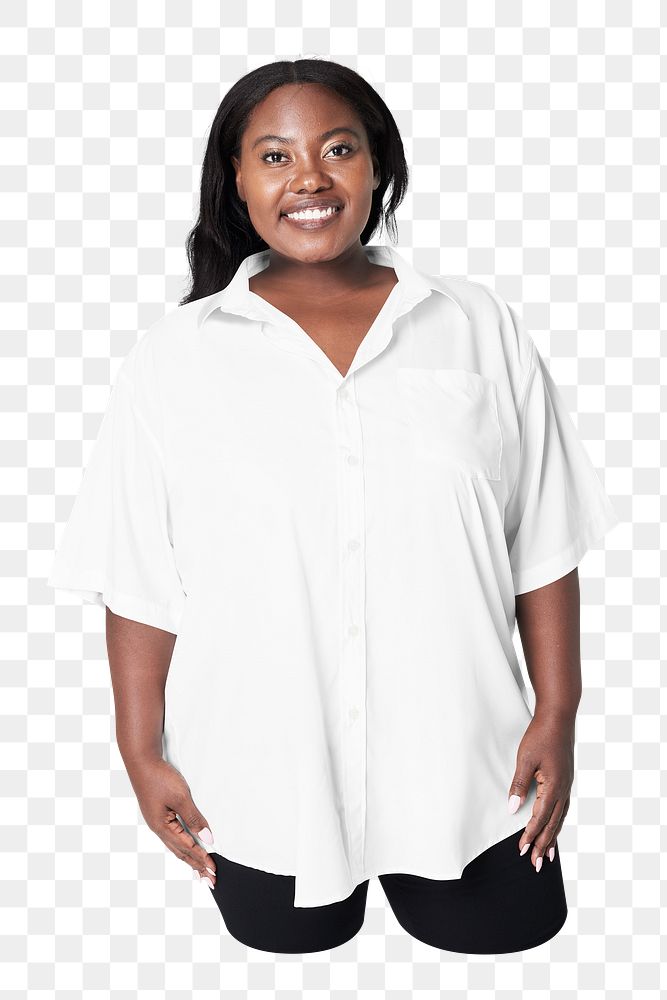 Png happy African-American woman sticker, transparent background