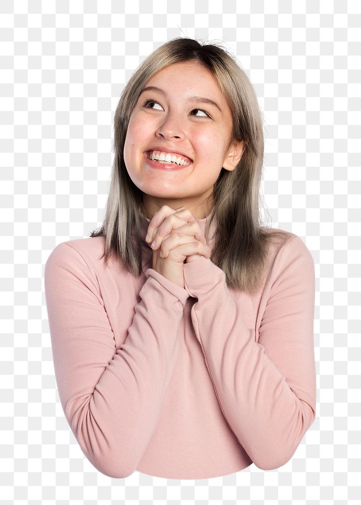 Happy teenager png sticker, transparent background
