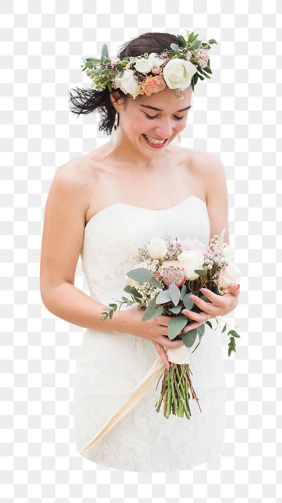 PNG Beautiful bride sticker, transparent background