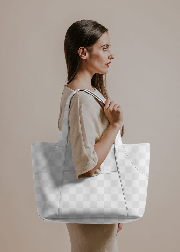 Leather bag png mockup, women's accessory, transparent design