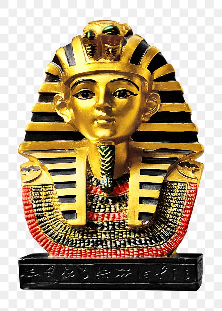 Tutankhamun faraoh mask png sticker, transparent background
