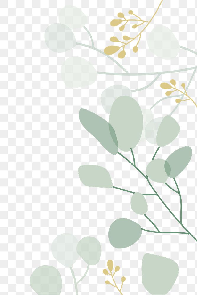 Aesthetic botanical png border, transparent background
