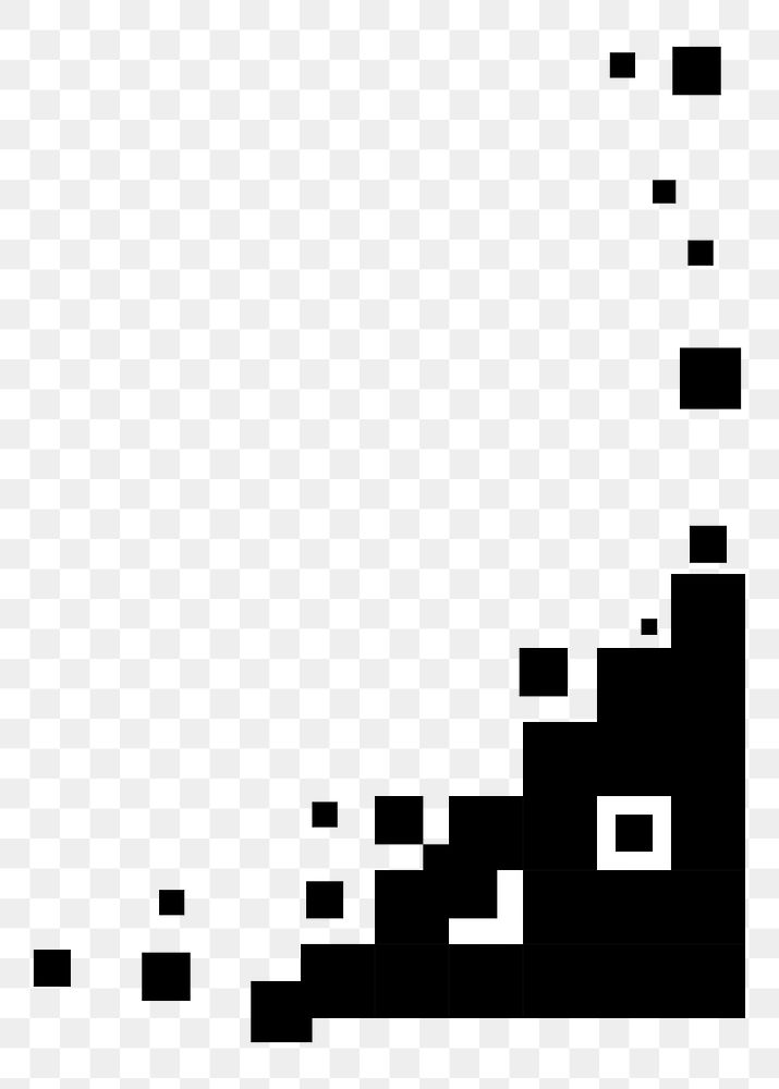 Pixel border png black sticker, transparent background