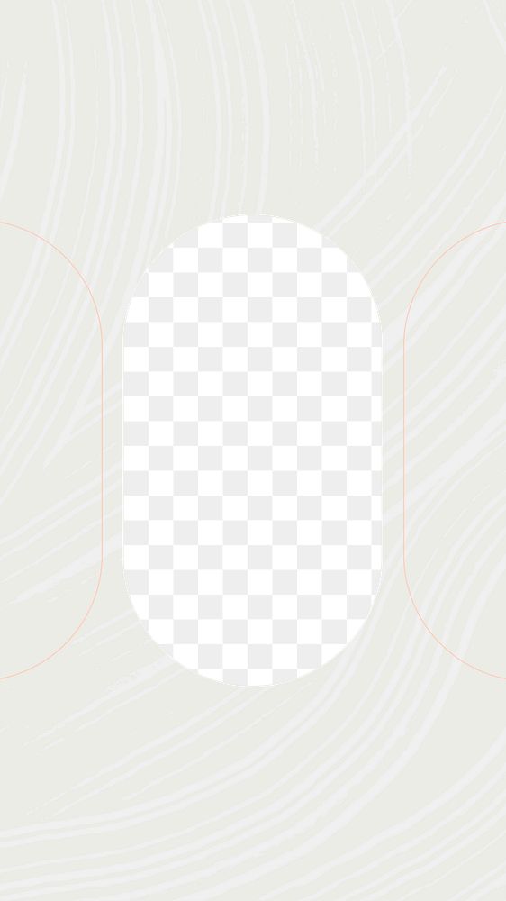 White minimal frame png oval brushstroke texture sticker, transparent background