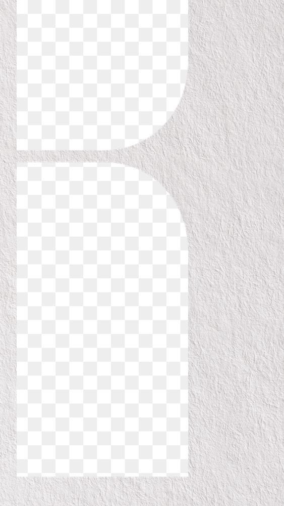 PNG white textured geometric design frame sticker, transparent background