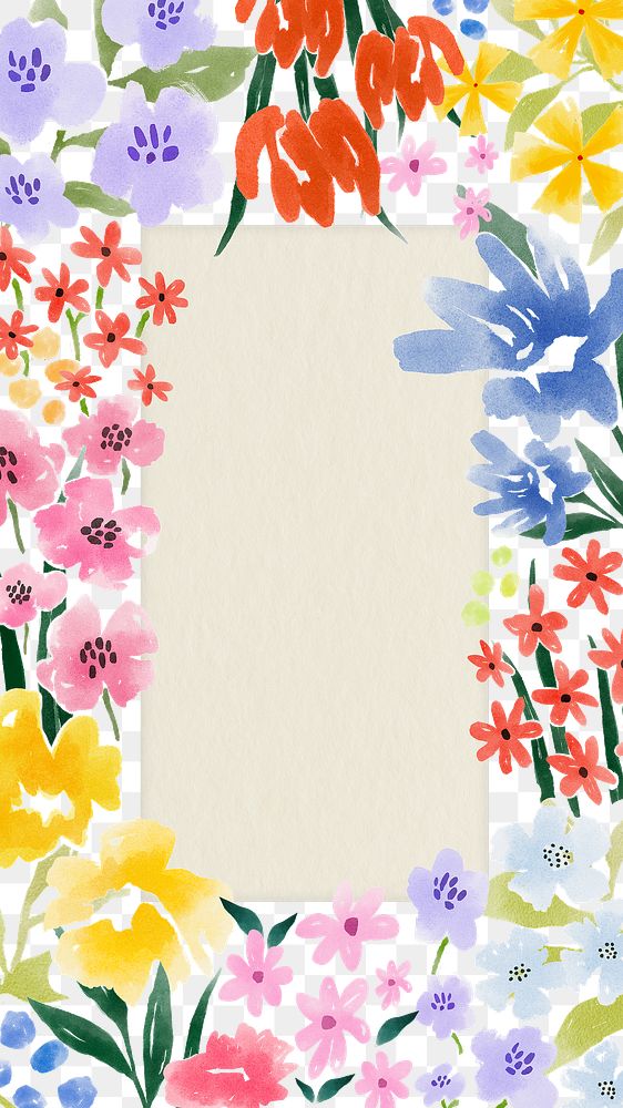 PNG floral frame sticker, transparent background