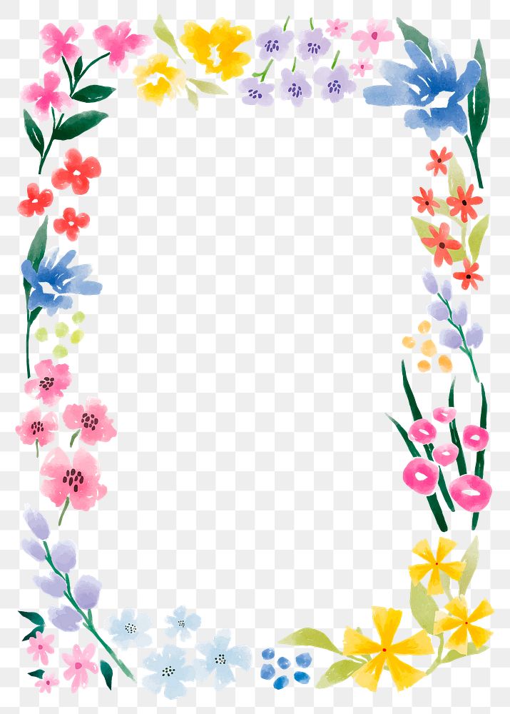 Spring floral frame png botanical sticker, transparent background