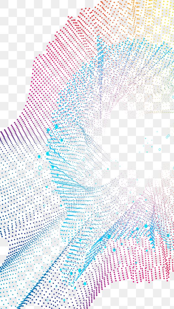 Distorted wireframe png abstract sticker, transparent background