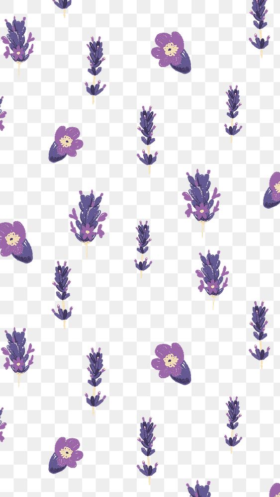 Lavender flower png pattern, transparent background