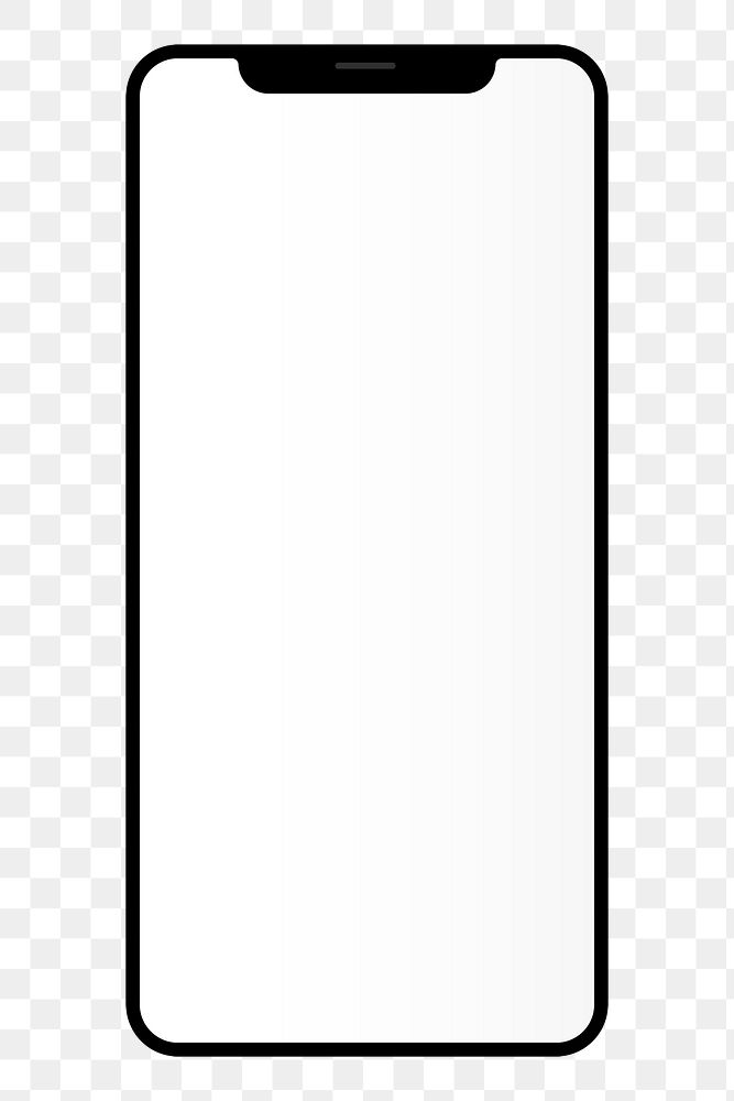 Blank smartphone screen png, transparent background