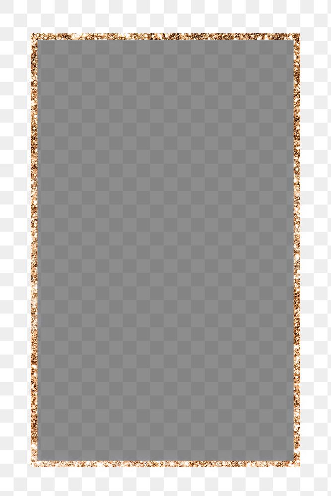 Gold frame png glittery sticker, transparent background