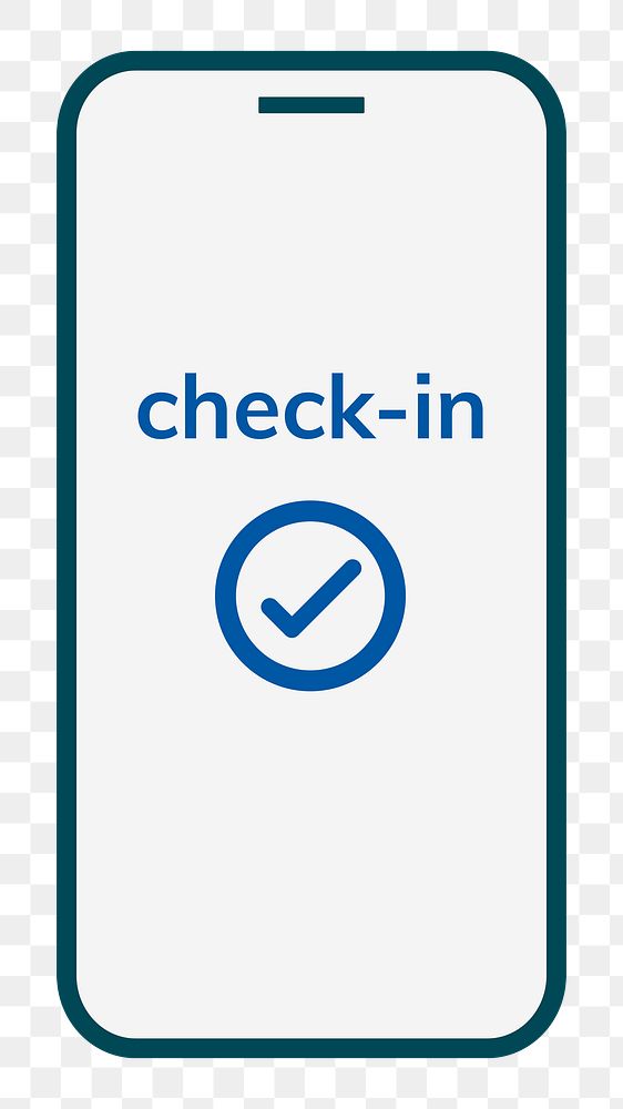 Online check-in png illustration sticker, transparent background