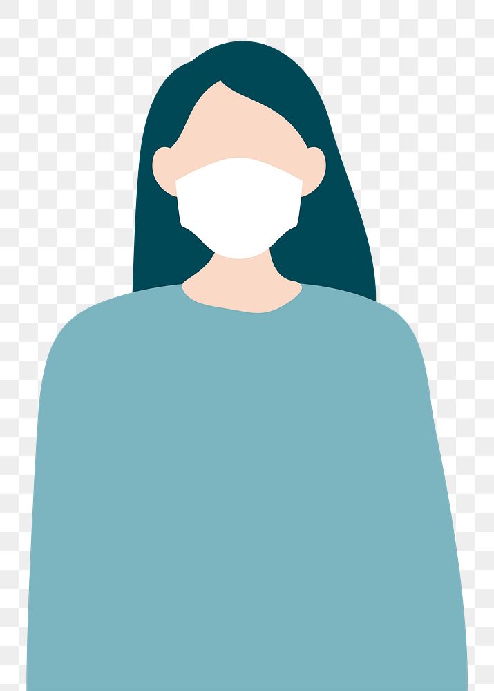 Sick woman png illustration sticker, transparent background