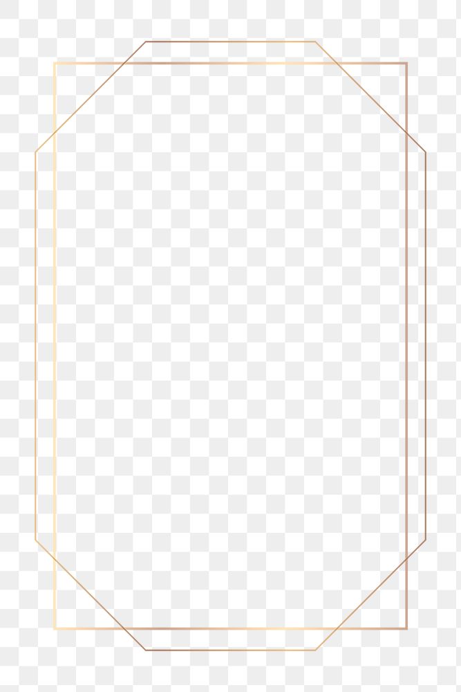 Gold classy png frame element, wedding design, transparent background