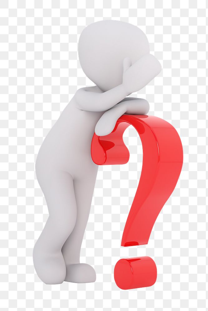 Png figure with question mark sticker, transparent background