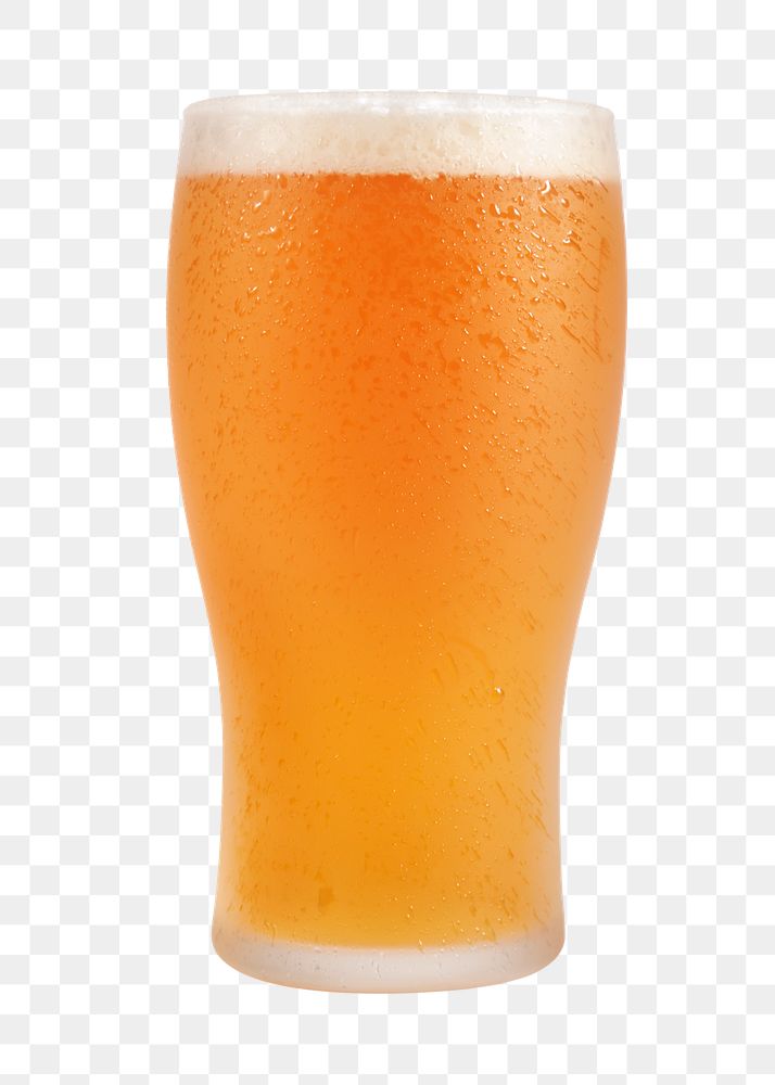 Cold beer png drink sticker, transparent background